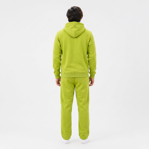 Chándal con Capucha Verde para Hombre, Manga Larga, Color Sólido, Algodón, Ropa Casual con Bolsillos Laterales, Corte Regular, Estilo Otoñal - Product Image 6
