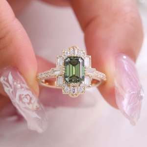 <b>Fine</b> <b>Rings</b> 925 Silver 10K Gold D VVS1 Moissanite <b>Ring</b> Green Color Custom Unisex Moissanite Diamond <b>Ring</b> Romantic Anniversary - Product Image 5