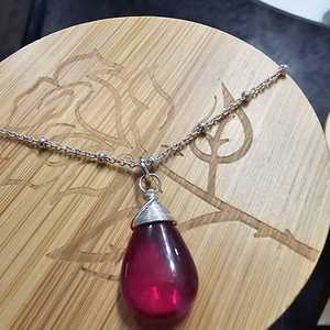 Collier en tourmaline rose fait main, pendentif en quartz rose, plaqué or 14 carats, argent sterling, or rose, bijoux en pierres précieuses faits à la main - Product Image 5
