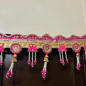 Elegant Multicoloured Gotta Patti Toran Wall Hanging Traditional Classic and Fashionable <b>Fabric</b> Design - Product Image 1