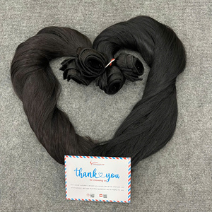 Extensiones de Cabello Humano con Clip, Remy Indio Liso Negro, Doble Trama a Máquina, Puntas Dobles - Product Image 3