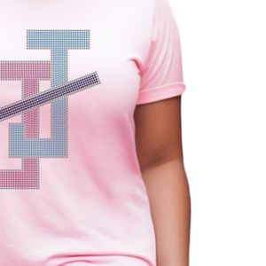 T-shirt rose à manches courtes et col rond avec motif de lettres entrelacées, style décontracté, streetwear, vêtements confortables pour tous les jours - Product Image 6