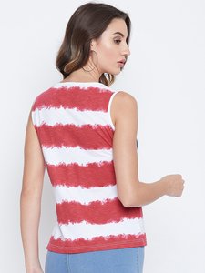 Débardeur imprimé drapeau américain pour femmes, hauts décontractés sans manches en coton tricoté pour femmes - Product Image 6