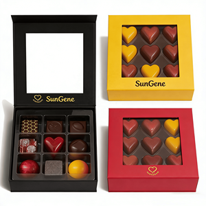 Boîte cadeau en papier de luxe haut de gamme personnalisée pour bonbons et chocolats, avec fenêtre en PVC, finition mate, gaufrage et fermeture magnétique - Product Image 4