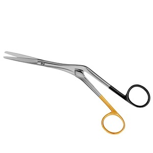 Forbici Nasali Angolate Supercut Plus <span class=keywords><strong>TC</strong></span> Knight in Acciaio Inossidabile, Strumento per Rinoplastica e Chirurgia Plastica, Manico Oro e Nero, OEM - Product Image 2