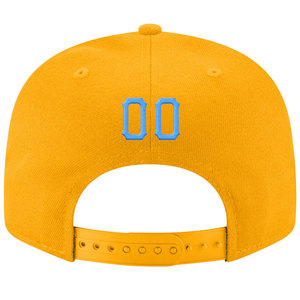 Casquette de baseball jaune à 6 panneaux avec logo brodé G bleu, ajustée, unisexe, décontractée, taille adulte 58-60CM - Product Image 2