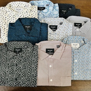 Lot de chemises décontractées pour hommes de marque, manches longues, 100 % coton imprimé, taille XL, extensibles, provenant de stocks annulés - Product Image 2