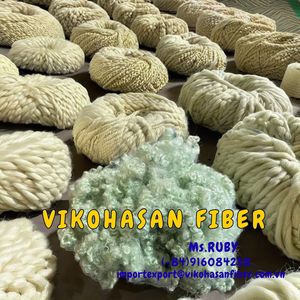 วัสดุใยสังเคราะห์ Vikohasan GRS Staple Fiber โพลีเอสเตอร์รีไซเคิล 100% 15D ลายดิบ 7D ละเอียด 32/ 38/ 51/ 64/ 76 มม. สีเขียว HC วัสดุสำหรับบรรจุ - Product Image 5