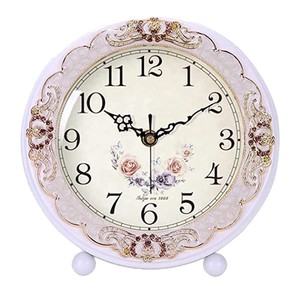 Aqdus Saleem <b>Hand</b>-Painted Pine Wood Rectangular Floral Desk <b>Clock</b> | Wholesale Traditional Folk Art Timepiece - Product Image 1
