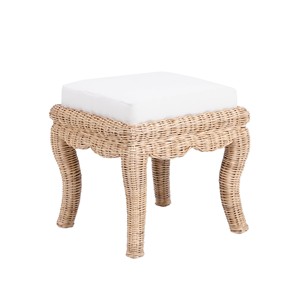 Pouf en rotin tressé artisanal avec coussin - Vente en gros - Product Image 1