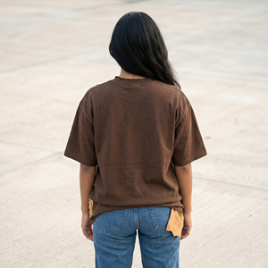 T-shirt femme oversize à épaules tombantes, col rond, avec broderie effet vieilli - Product Image 6