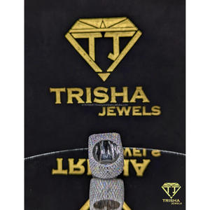 Hip Hop Style Iced Square Ring with VVS Moissanite Diamonds Luxury Bling Jewelry Piece by Trisha Jewels - Product Image 5
