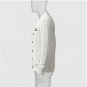 North Approach Men's V-Neck Knitted Cardigan Waffle Pattern Button Front Casual Autumn Wear - Product Image 3