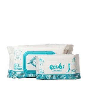 Toallitas húmedas para bebé Spunlace no tejidas de calidad Ecobi 100%, fragancia suave para piel sensible hipoalergénica para limpieza diaria del hogar - Product Image 1