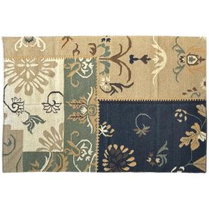 Alfombra Dhurrie tejida a mano de lana y algodón en estilo Kilim Kaleen para sala de estar tamaño 5x8 pies - Product Image 2