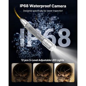 Endoscopio Industriale Wireless WiFi da 50m/164ft con Telecamera per Tubi di Scarico, 12 Luci LED e Protezione IP68 - Product Image 5
