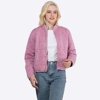Blouson Bomber Femme, Doudoune Unisexe, Manteau d'Hiver Chaud pour Femme, Rose Pâle, Style Streetwear, Veste Bulle