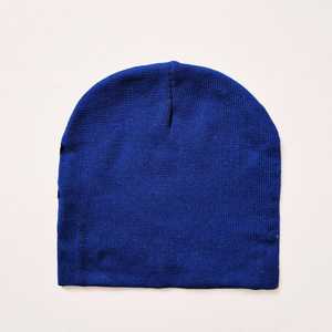 หมวกบีนนี่ถักสีน้ำเงิน รุ่น PSA-C-0136 ของ Protect Style Apparels ลายตัวอักษรสีดำ หมวกฤดูหนาวแบบ unisex สไตล์ลำลอง ผ้าฝ้าย 100% ทรง 6 แผง - Product Image 4
