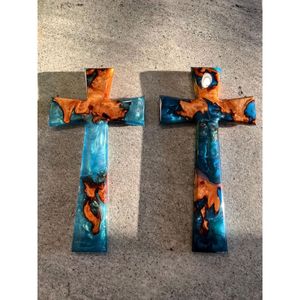 Croix en bois et résine pour l'autel de la maison, prière, plaque élégante pour la réflexion spirituelle et la méditation - Product Image 4