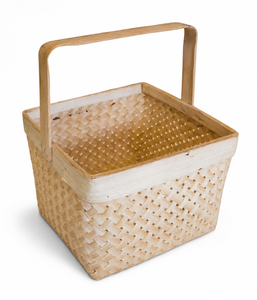 Cesta de Almacenamiento de Bambú Hecha a Mano con Asa |   Cesta de Bambú Tejida Natural para Organización del Hogar - Product Image 4