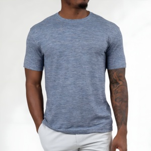 Camiseta de Algodón Gris Jaspeado para Hombre, Informal, Deportiva, de Manga Corta, Transpirable, Básica, para Verano, con Logotipo Personalizado, Proveedor Mayorista - Product Image 5