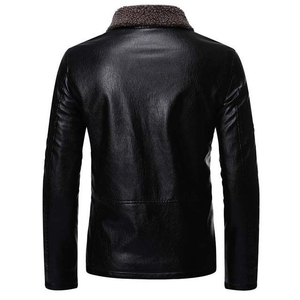 100% Leather Material Full Sleeves High Street Professional <b>Men's</b> Leather <b>Jackets</b> Stand <b>Canvas</b> Waterproof Eco-Friendly Hot Sale - Product Image 5