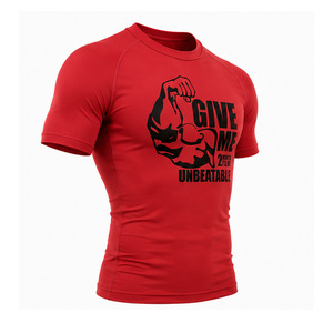 T-shirt de compression pour homme, léger, extensible, pour la remise en forme, l'entraînement en salle de sport, vêtements de sport personnalisés, fournisseur en gros, conception OEM - Product Image 4