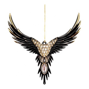 Adorno Navideño de Lujo para Año Nuevo, Árbol Acrílico 3D con Pintura Negra Mate, Copos de Nieve Retorcidos, Estrella Puntiaguda, Alas de Ángel, Torre - Product Image 5