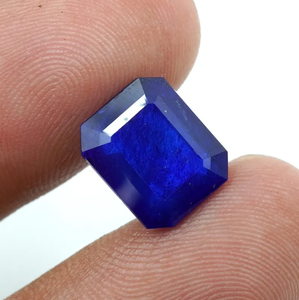 Piedra Preciosa de Zafiro Azul Corte Esmeralda Natural 6.70Ct-12x10x5.5MM - Product Image 1