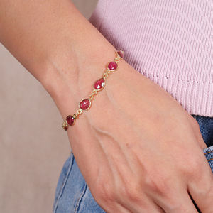<b>Silver</b> Export House <b>Silver</b> Gold Plated Tourmaline Bracelet for <b>Women</b> Engagement Wedding Party - Product Image 3