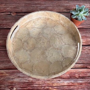 <b>Top</b> Selling Luxury Mother of <b>Pearl</b> MOP Tray with Natural Shell Inlay for Decorative Serving and Premium Home Interior for Sale - Product Image 1