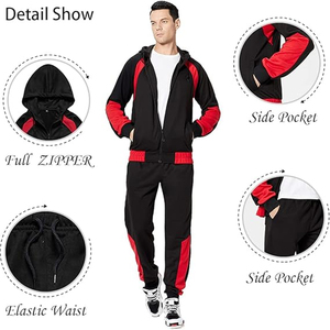 Men Casual Cotton Athletic Tracksuit Outfit <b>Set</b> Hoodie Jogger Pants Daily Fashion Sportswear Wear - Product Image 5