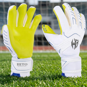 Gants de gardien de but de football pour jeunes, couleur blanche, bonne qualité, avec protection des doigts, en latex allemand, pour la protection du poignet. - Product Image 4