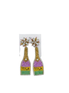 Pendientes de bordado con cuentas de colores verde y rojo con diseño navideño personalizado para niñas de la India - Product Image 2