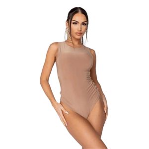 Catsuit Senza Maniche Color Cammello, Body Comodo con Design Elegante - Product Image 2