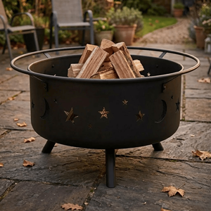 Wood Burning <b>Fire</b> <b>Pit</b> Round Outdoor Backyard Firepit Grill Set with Cooking Grates and BBQ Accessories NP-FP011 - Product Image 2