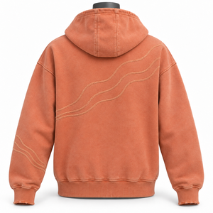เสื้อฮู้ดสีชมพูแบบซิป โอเวอร์ไซส์ สไตล์สตรีทแวร์ ผ้าเฟรนช์เทอร์รี่ถักลายกลิตเตอร์ ประดับด้วยคริสตัล  โลโก้ด้านหน้า กระเป๋าเสื้อ - Product Image 6