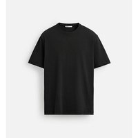 Vente exclusive T-shirt pour homme de qualité supérieure, couleur noire, décontracté, surdimensionné, 100% coton, 160-180 GSM, manches courtes, vêtements d'été