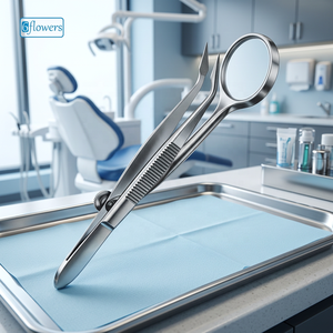 Pinces Stieglitz 6 fleurs avec miroir grossissant pour usage ORL, instrument chirurgical manuel de classe I certifié CE - Product Image 3