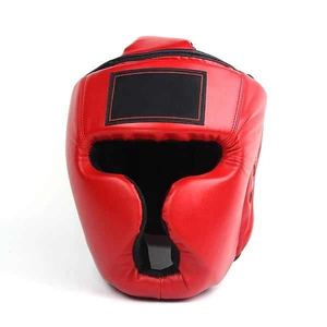 Casque de boxe en cuir PU, protection intégrale du visage, fermeture réglable auto-agrippante, unisexe, pour adulte, vente en gros - Product Image 6