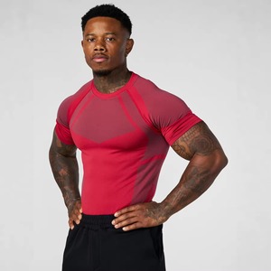 Custom Gym Training Compression Shirt Manufacturer Athletic Performance Apparel Premium <b>Polyester</b> Spandex Screen Print - Product Image 1
