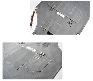 Tablier de barista professionnel en toile avec logo personnalisé, sangle en cuir réglable, uniforme pour employé de café, serveur de comptoir de café, fonctionnel - Product Image 4