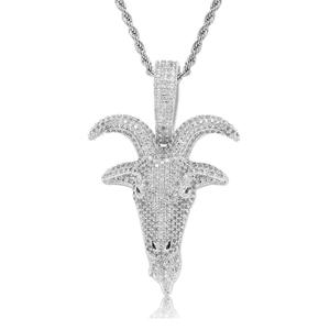 Collier Pendentif Chèvre Personnalisé Hip Hop Bling Diamant Iced Out pour Homme Rapper - Product Image 5