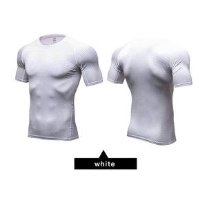 เสื้อยืดตาข่ายบีบรัดรูปทรงสำหรับผู้ชาย ขายส่ง เนื้อผ้าระบายอากาศ ยืดหยุ่น เหมาะสำหรับออกกำลังกาย ฟิตเนส วิ่ง แรชการ์ด ชุดกีฬาฝึกซ้อม - Product Image 2