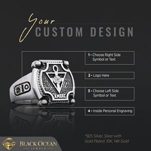 Bague de diplôme universitaire unisexe BOJ RCJ Ring 010 personnalisée en argent et diamant, cadeau pour occasions spéciales, prix bas, offre exceptionnelle - Product Image 6