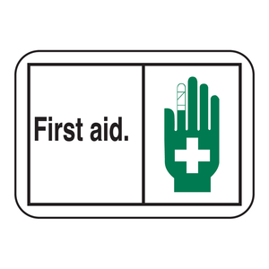 Panneau de signalisation de premiers secours en PVC haute visibilité Brady, panneau de sécurité intérieur/extérieur pour les chantiers - Product Image 1
