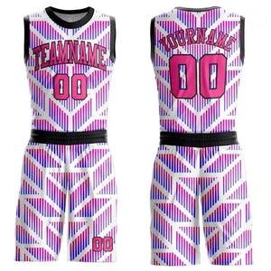 Conjunto de Uniformes de Baloncesto Personalizados Directo de Fábrica, Impresión por Sublimación de Alta Calidad, Uniforme de Entrenamiento para Equipos, Proveedor al por Mayor - Product Image 4