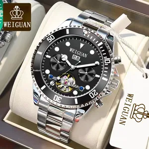 Reloj Mecánico Automático Tourbillon para Hombre, Correa de Acero Inoxidable, Resistente al Agua, Esfera Luminosa, Calendario, Multifuncional - Product Image 4