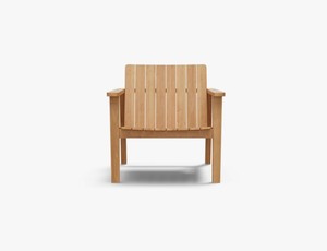 Ensemble de chaise longue d'extérieur en teck moderne et repose-pieds assorti à lattes - Product Image 2
