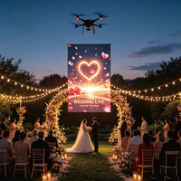 Pantalla LED Voladora para Drones, Personalizable, para Exteriores, Alfombra Mágica Flexible, Pantalla LED Transparente para Actividades Grupales y Celebraciones
